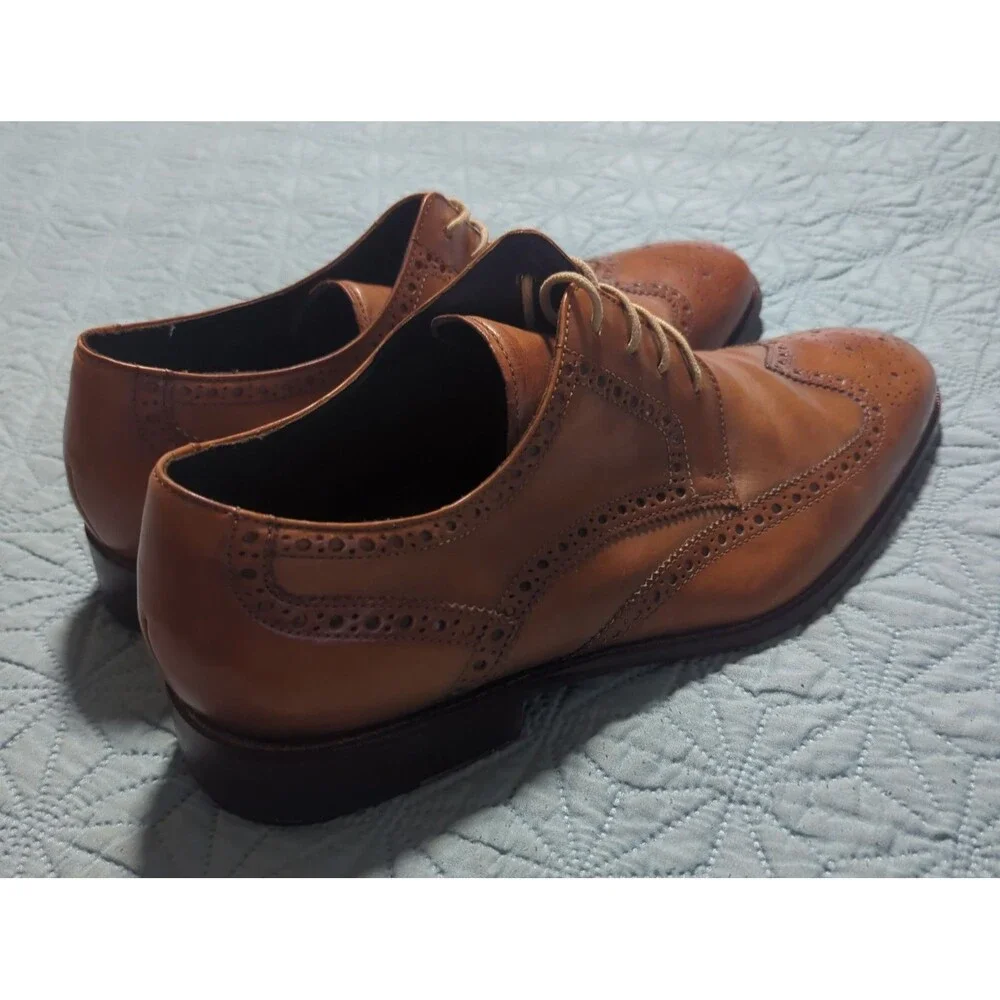 Cole Haan Air Giraldo Wingtip Oxfords Mens 11 British Tan Leather Brogue Classic